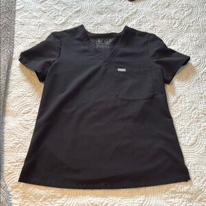 Figs Catarina Black V-Neck Scrub Top